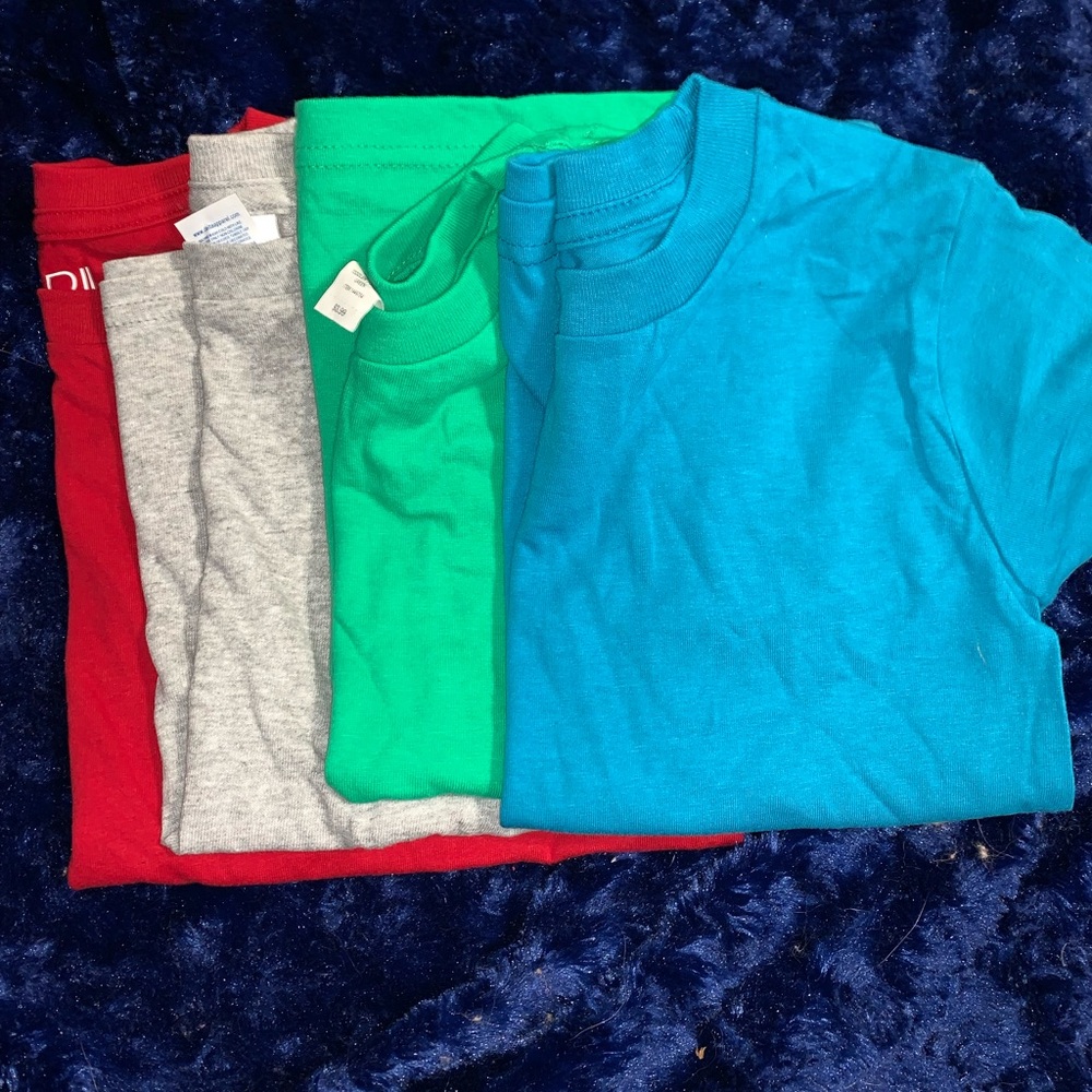 4 pk of little boys plain t shirts unisex new
